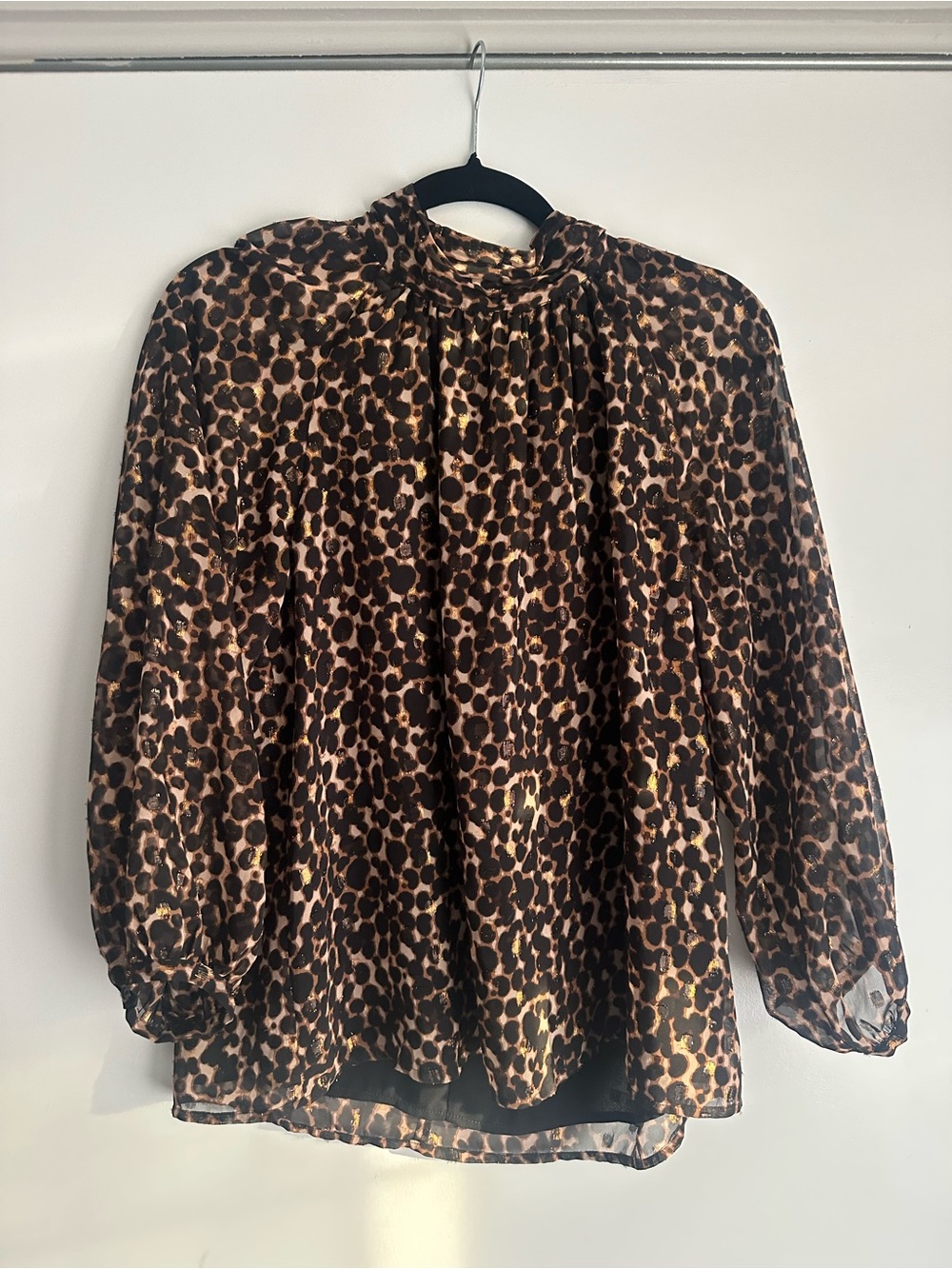 Sanctuary Leopard Print Long Sleeve Blouse - Brown